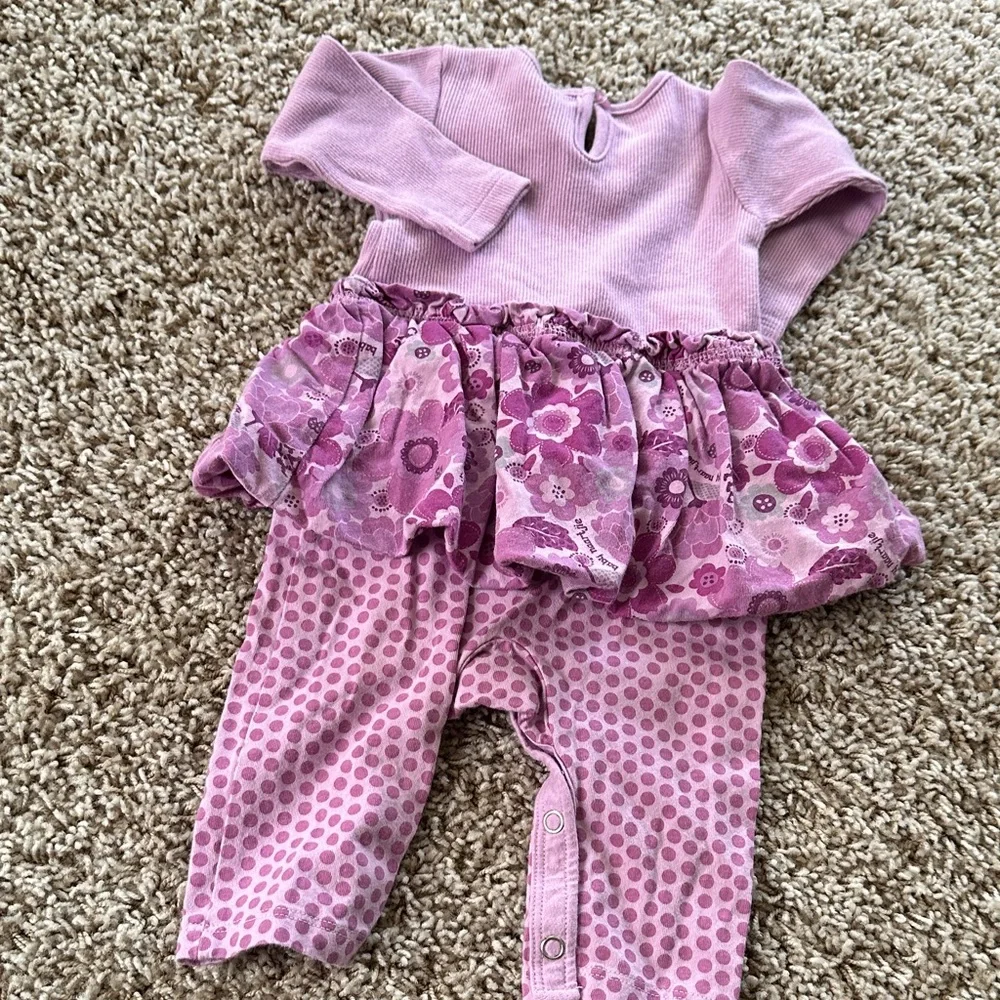 Naartjie Lavender Floral One Piece Onesie Jumper Snap Closure girls ruffles